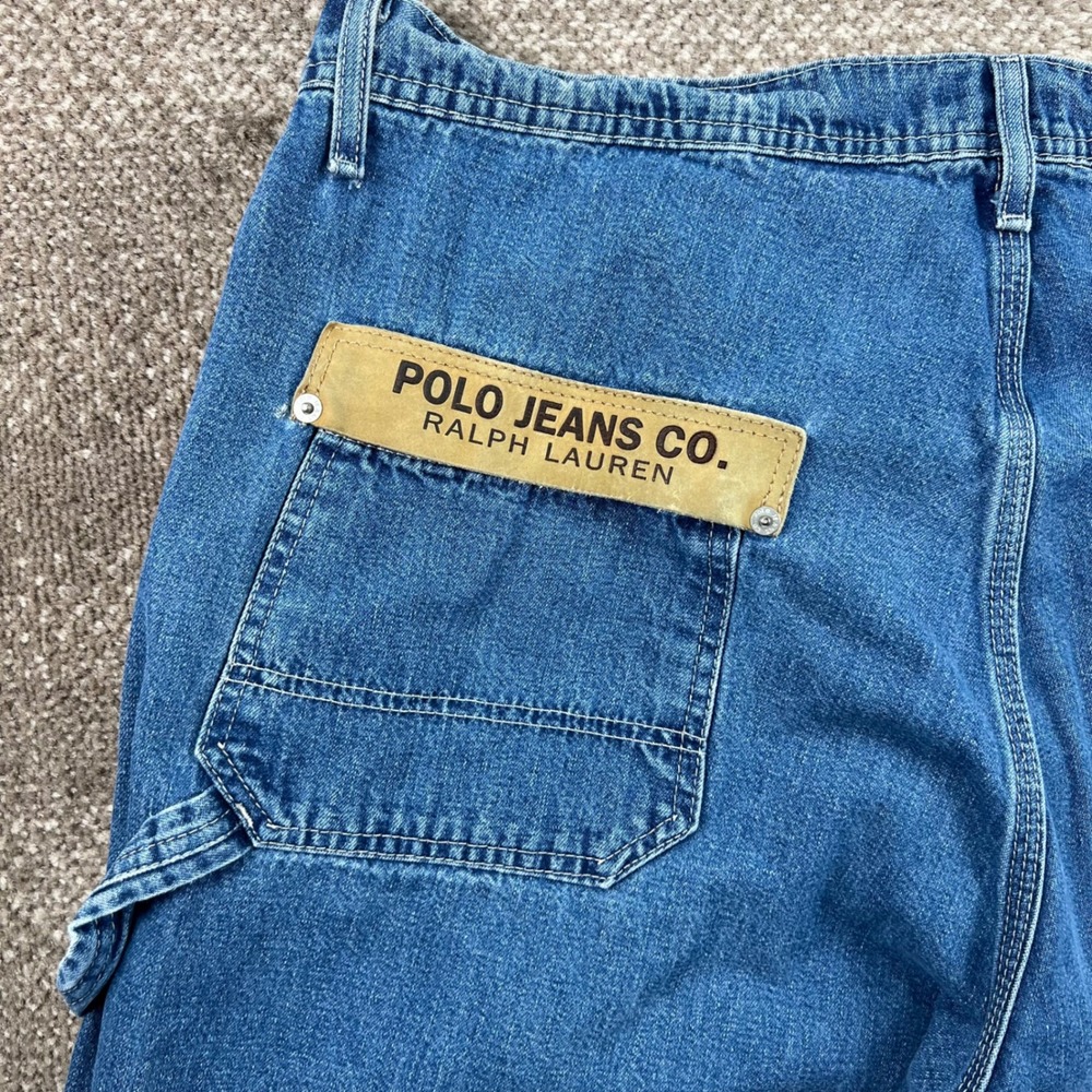 Vintage Polo Jeans Co Ralph Lauren Men 38X34 Baggy Carpenter Jeans New Carpenter